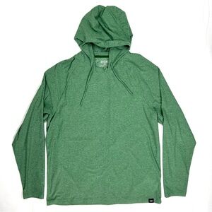 Rhone Reign Performance Hoodie Men's L Heather Green Lightweight Active Stretch
